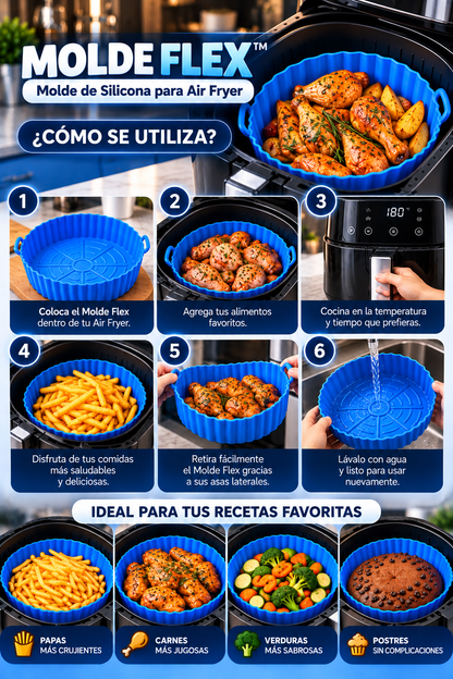 Molde Flex™ | Molde de Silicona para Air Fryer